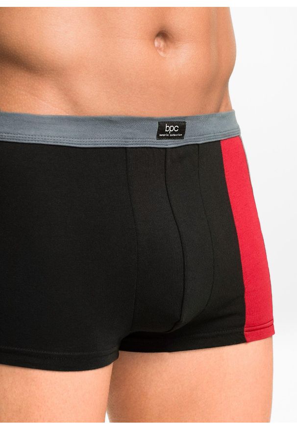 bonprix - Bokserki o dopasowanym kroju z bawełną (3 pary). Kolor: czarny. Materiał: bawełna