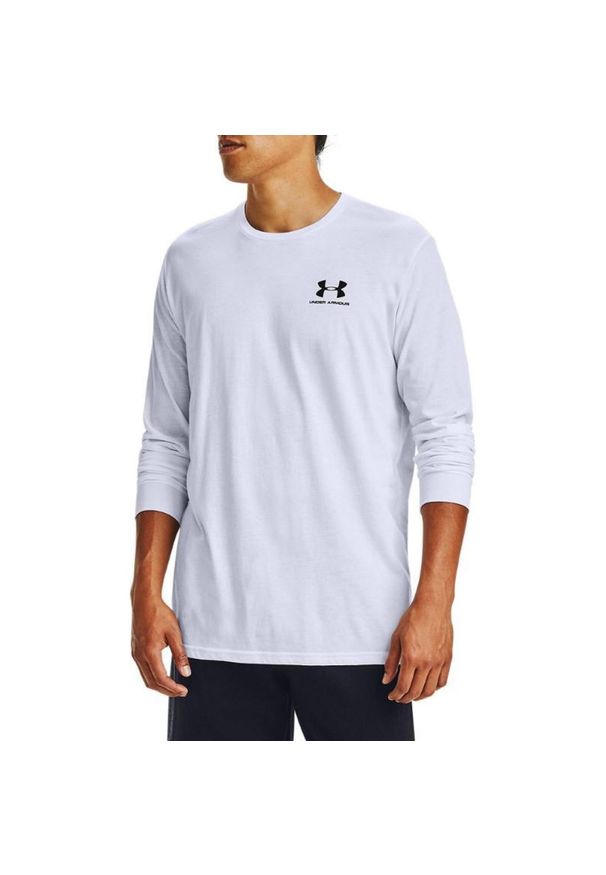 Koszulka z długim rękawem męska Under Armour Sportstyle Left Chest LS. Kolor: biały. Długość rękawa: długi rękaw. Długość: długie. Sport: bieganie, fitness