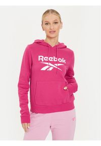 Reebok Bluza Fleece Hoodie Różowy Regular Fit. Kolor: różowy. Materiał: bawełna, syntetyk