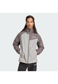 Adidas - Kurtka Terrex Multi 2L RAIN.RDY. Kolor: szary, czarny, brązowy, wielokolorowy. Materiał: materiał. Sport: turystyka piesza #1