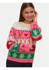 Vero Moda Sweter New Christmas 10334011 Kolorowy Regular Fit. Materiał: syntetyk. Wzór: kolorowy #6