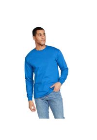 GILDAN - Ultra Bawełniana Koszulka Z Długim Rękawem Unisex Dla Dorosłych. Kolor: niebieski. Materiał: bawełna. Długość rękawa: długi rękaw. Długość: długie. Sport: turystyka piesza #1