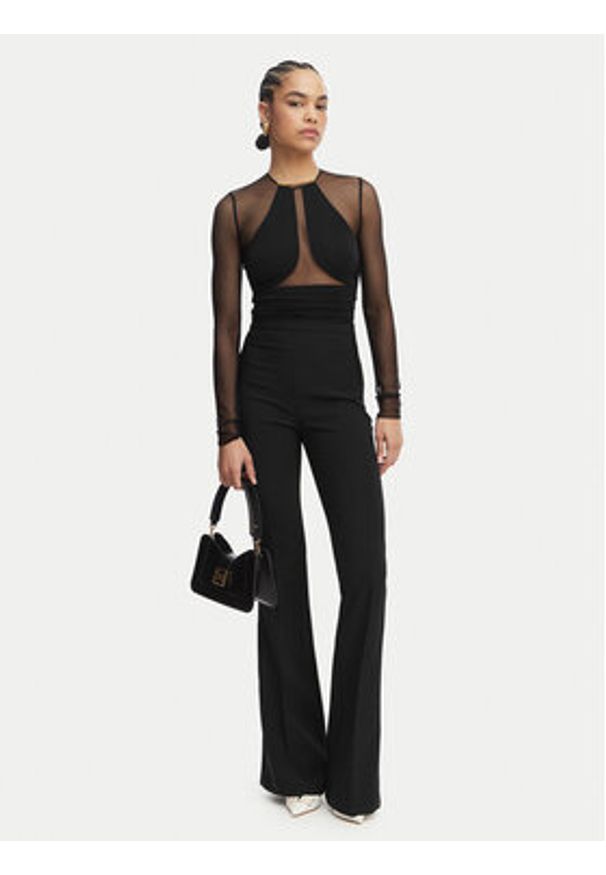 Elisabetta Franchi Spodnie materiałowe PA-184-62E2-V290 Czarny Slim Fit. Kolor: czarny. Materiał: syntetyk