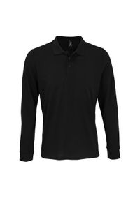 SOL'S - Koszulka Polo Z Długim Rękawem Dla Dorosłych Unisex Polycotton. Okazja: na co dzień. Typ kołnierza: polo. Kolor: czarny. Długość rękawa: długi rękaw. Długość: długie. Styl: casual