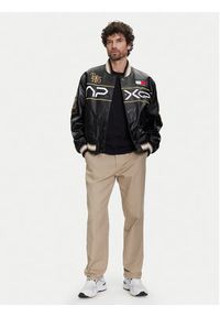 TOMMY HILFIGER - Tommy Hilfiger Kurtka z imitacji skóry F1 Movie Racing Varsity MW0MW41365 Czarny Regular Fit. Kolor: czarny. Materiał: skóra #4