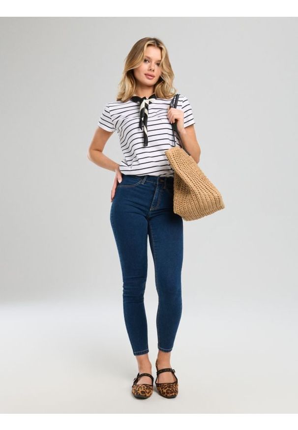 Sinsay - Bawełniana koszulka z kieszonką - wielobarwny. Materiał: bawełna