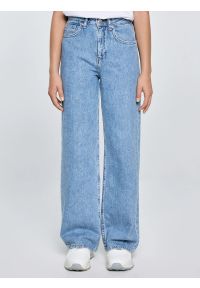 Big-Star - Jeansy dziewczęce z szeroką nogawką niebieskie Natalie 194. Okazja: na uczelnię, na spacer. Kolor: niebieski. Materiał: jeans. Styl: młodzieżowy, elegancki