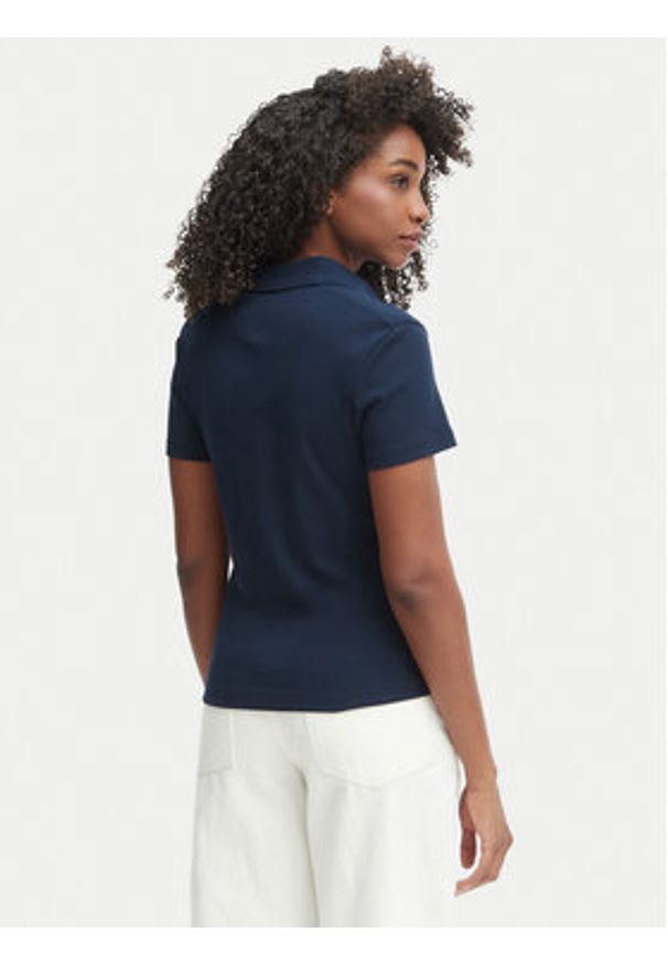 TOMMY HILFIGER - Tommy Hilfiger Polo WW0WW49252 Granatowy Slim Fit. Typ kołnierza: polo. Kolor: niebieski. Materiał: bawełna