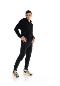 LEONE 1947 APPAREL - Męska bluza Leone z pełnym zamkiem Soft Basic. Kolor: czarny. Materiał: tkanina. Sport: fitness