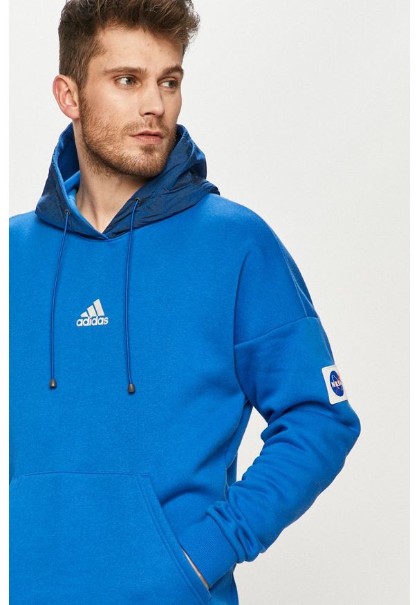 adidas Performance - Bluza GQ2224. Typ kołnierza: kaptur. Kolor: niebieski. Materiał: poliester