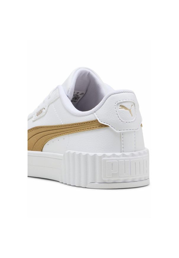 Puma - Damskie sneakersy Carina 3.0 Aqua Metallics PUMA White Light Sand Gold Beige. Okazja: na plażę. Kolor: biały, wielokolorowy, beżowy. Sezon: lato. Sport: tenis