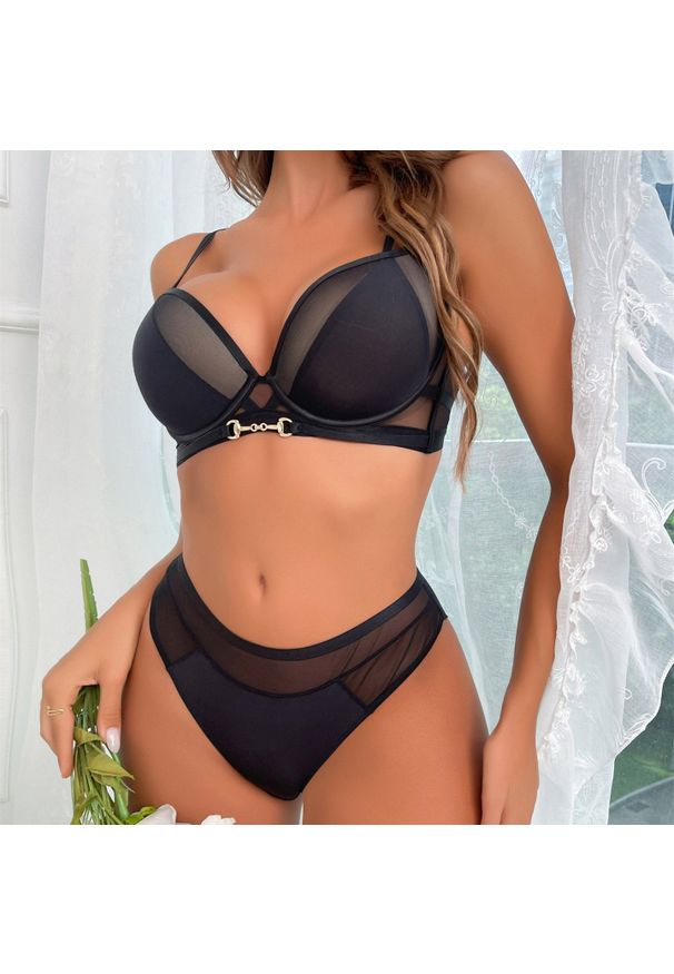 Intica - Komplet bielizny z podtrzymującym biustonoszem i figami Botakoz. Kolor: różowy. Materiał: materiał