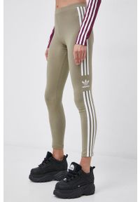 adidas Originals - Legginsy H35535. Kolor: zielony. Materiał: dzianina #3