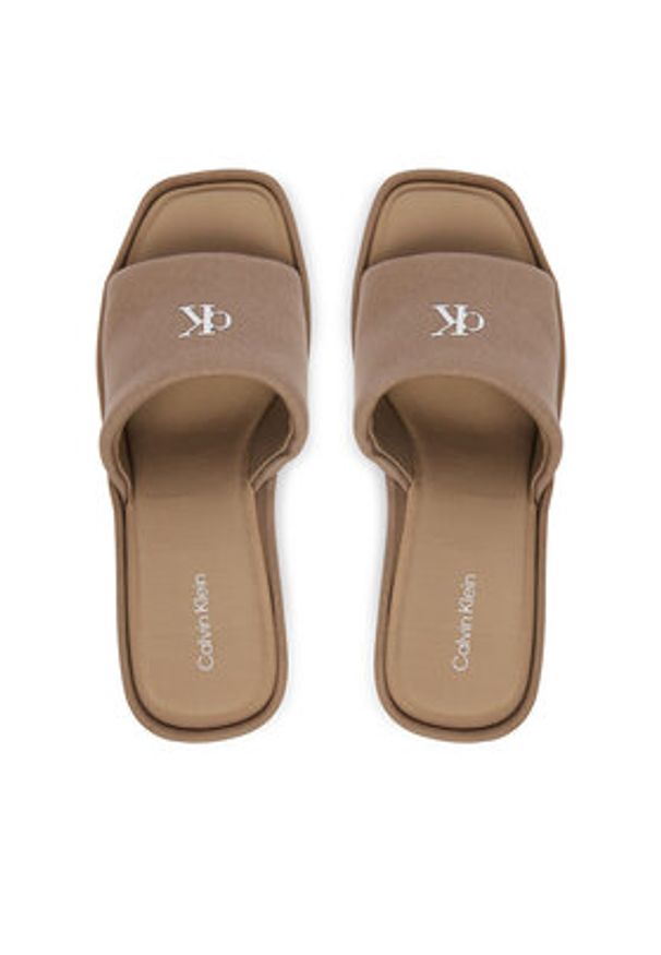 Calvin Klein Klapki Wedge 70 Sndl Canv Mg HW0HW03134 Beżowy. Kolor: beżowy. Materiał: materiał