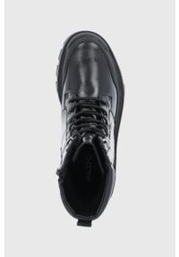 Aldo - Botki Yuclya. Nosek buta: okrągły. Zapięcie: sznurówki. Kolor: czarny. Materiał: guma. Obcas: na platformie #5
