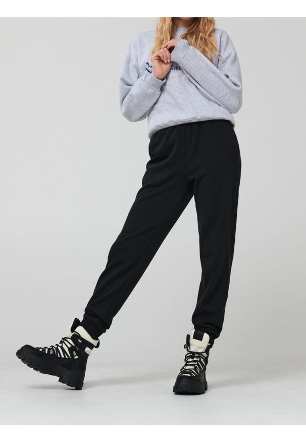 Sinsay - Spodnie dresowe jogger - czarny. Kolor: czarny. Materiał: dresówka
