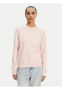 Tommy Jeans Bluza Tonal Crest DW0DW20637 Różowy Regular Fit. Kolor: różowy. Materiał: bawełna