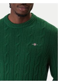 GANT - Gant Sweter 8050213 Zielony Regular Fit. Kolor: zielony. Materiał: wełna #5
