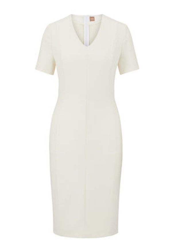 BOSS - Boss Sukienka codzienna Damaisa 50490044 Beżowy Slim Fit. Okazja: na co dzień. Kolor: beżowy. Materiał: wiskoza. Typ sukienki: proste. Styl: casual