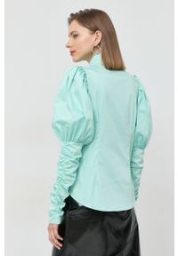 Notes du Nord koszula damska kolor turkusowy slim ze stójką. Typ kołnierza: kołnierzyk stójkowy. Kolor: turkusowy #3