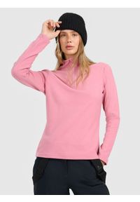 4f - 4F Bielizna termiczna polarowa (góra) damska - różowa XL. Typ kołnierza: kołnierzyk stójkowy. Kolor: różowy. Materiał: polar. Sezon: zima. Sport: turystyka piesza #1