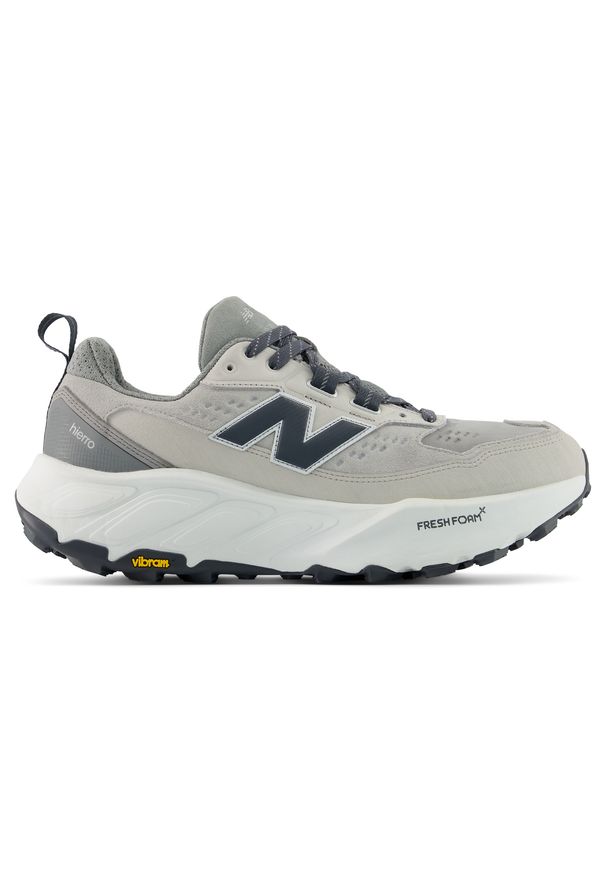 Buty męskie New Balance Fresh Foam X Hierro Trek MHIET1KK – szare. Kolor: szary. Materiał: zamsz. Szerokość cholewki: normalna. Sport: turystyka piesza, fitness, bieganie