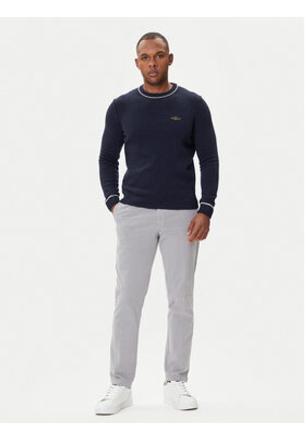 Aeronautica Militare Sweter 252MA1608UL00924 Granatowy Regular Fit. Kolor: niebieski. Materiał: wełna