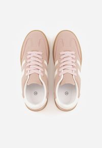 Born2be - Różowe Sneakersy na Kauczukowej Podeszwie z Geometrycznym Motywem Vikioria. Okazja: na co dzień. Kolor: różowy. Materiał: kauczuk. Wzór: geometria #5