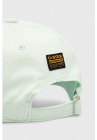 G-Star RAW - G-Star Raw czapka z daszkiem bawełniana kolor zielony z aplikacją. Kolor: zielony. Materiał: bawełna. Wzór: aplikacja #4
