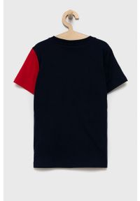 Champion T-shirt bawełniany dziecięcy 305783 kolor granatowy wzorzysty. Okazja: na co dzień. Kolor: niebieski. Materiał: bawełna. Wzór: aplikacja. Styl: casual #3