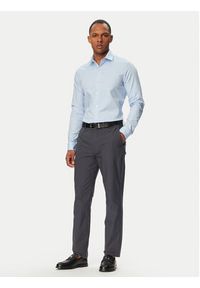 Calvin Klein Koszula LV019EU006 Niebieski jasny Slim Fit. Kolor: niebieski. Materiał: bawełna #4