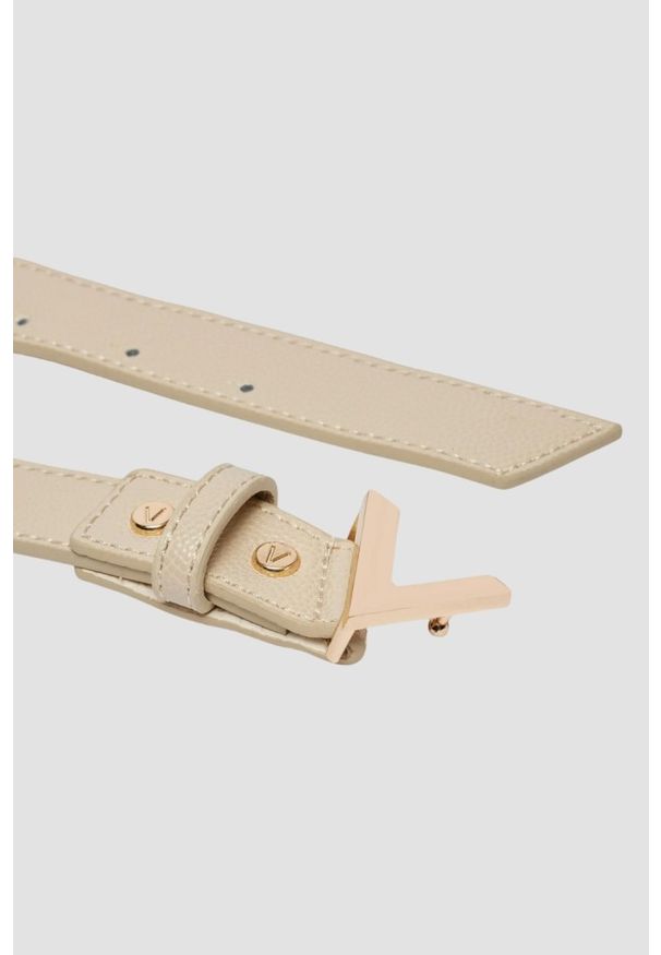 Valentino by Mario Valentino - VALENTINO Beżowy pasek damski Divina, Rozmiar XS. Kolor: beżowy