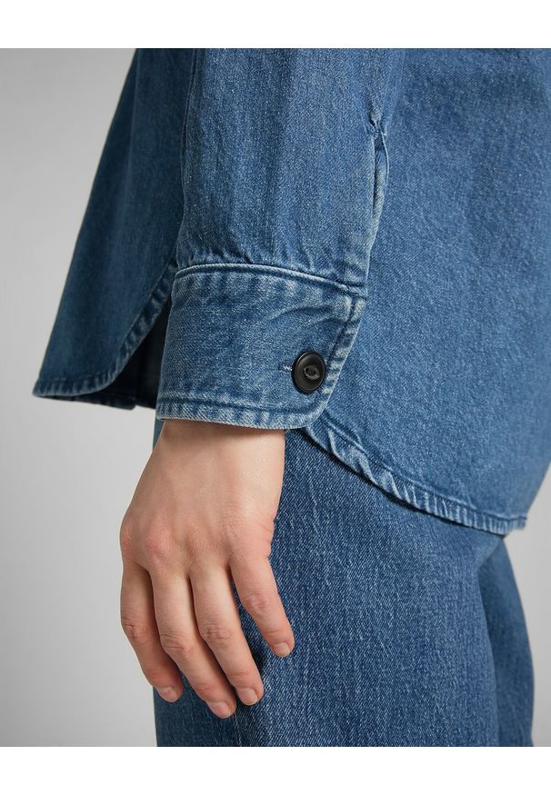 Lee - LEE OVERSHIRT DAMSKA KOSZULA JEANSOWA WASHED NOVA L54IOMQU 112140273. Materiał: jeans