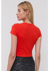 LABELLAMAFIA - LaBellaMafia T-shirt damski kolor pomarańczowy. Kolor: pomarańczowy. Materiał: dzianina #4