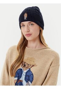 Polo Ralph Lauren Czapka 455981433002 Granatowy. Kolor: niebieski. Materiał: wełna, materiał