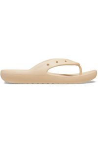 Japonki plażowe Crocs Classic Flip V2 shitake. Okazja: na plażę. Kolor: żółty. Obcas: na platformie. Styl: elegancki, klasyczny