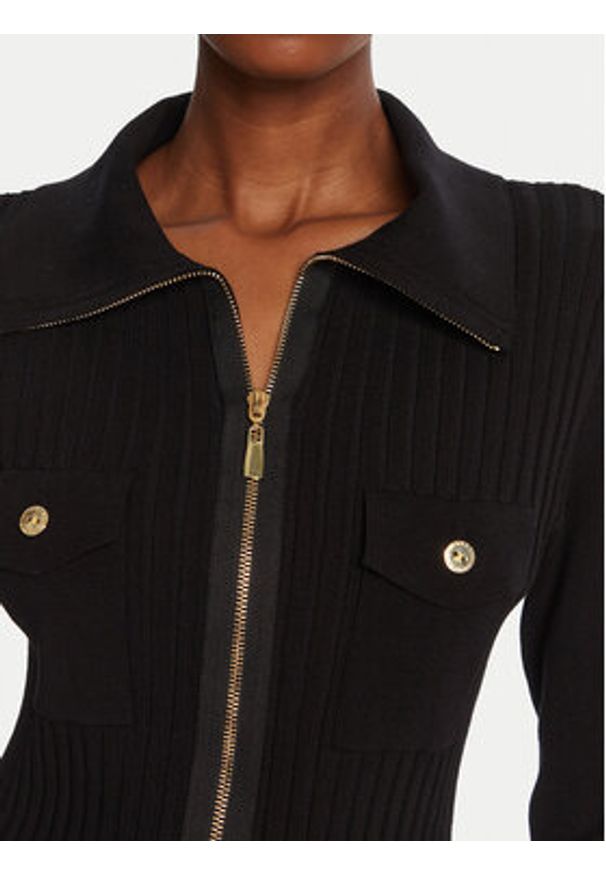 LOLA CASADEMUNT Kardigan LF2511007 Czarny Slim Fit. Kolor: czarny. Materiał: syntetyk, wiskoza