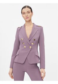 Elisabetta Franchi Marynarka GI-061-36E3-V600 Fioletowy Slim Fit. Kolor: fioletowy. Materiał: syntetyk #1