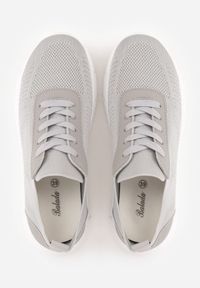 Born2be - Szare Dzianinowe Sneakersy na Grubej Podeszwie ze Żłobieniami Enolora. Okazja: na co dzień, na spacer. Kolor: szary. Materiał: dzianina. Szerokość cholewki: normalna. Sport: turystyka piesza, fitness #8