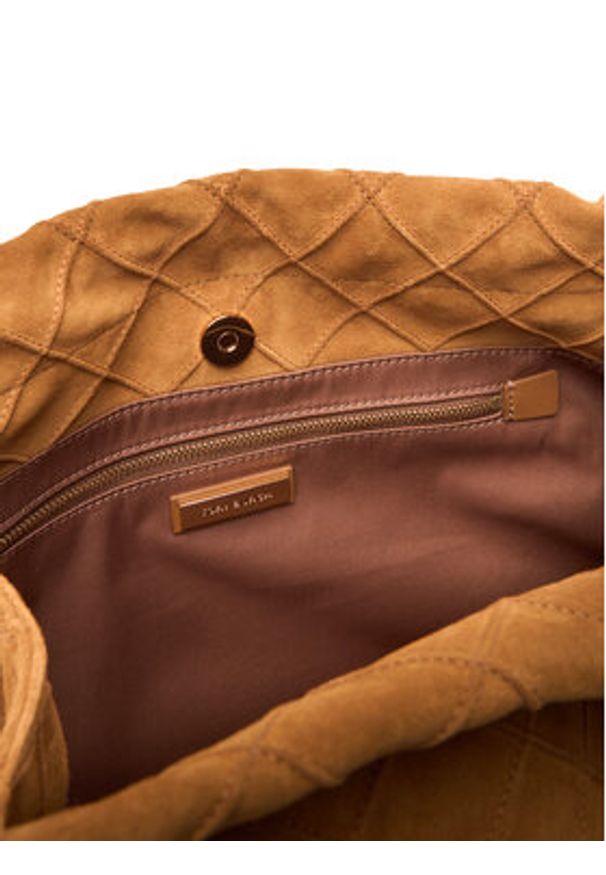 Tory Burch Torebka Fleming Suede 166064 Brązowy. Kolor: brązowy. Materiał: zamszowe, skórzane