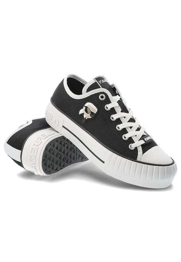 Czarne Trampki Karl Lagerfeld Buty Sportowe Premium. Okazja: na co dzień. Zapięcie: sznurówki. Kolor: czarny. Materiał: guma. Styl: sportowy
