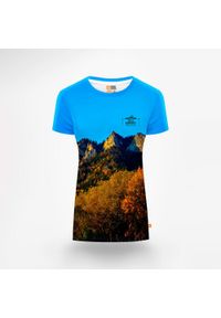 POWER CANVAS - Koszulka sportowa Power Canvas - Trzy Korony, w góry i na trening damska. Kolor: wielokolorowy, niebieski, szary. Sport: fitness, wspinaczka