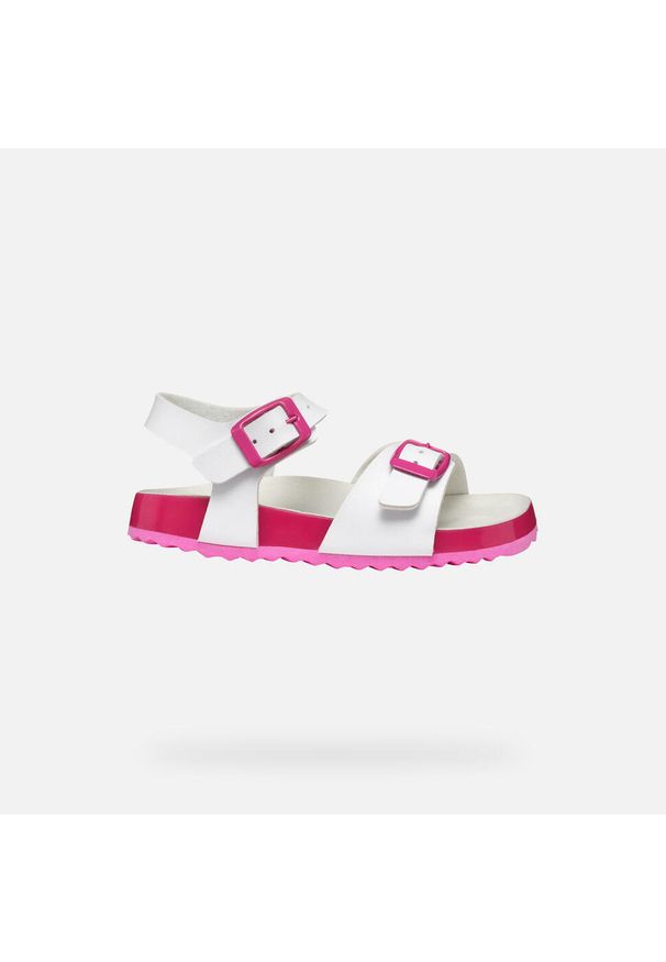 Sandały Geox Model J Adriel Girl Kolor Biały. Kolor: różowy, biały, wielokolorowy. Materiał: tkanina. Sezon: lato