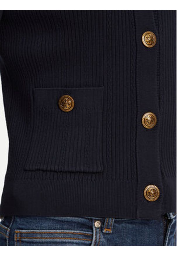 Guess Kardigan W5YR09 Z0130 Granatowy Regular Fit. Kolor: niebieski. Materiał: syntetyk