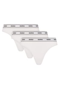 Hugo - HUGO Komplet 3 par stringów 50480150 Biały. Kolor: biały. Materiał: bawełna