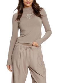 Guess - GUESS Beżowy damski longsleeve Colette Tee. Kolor: beżowy. Długość rękawa: długi rękaw #3
