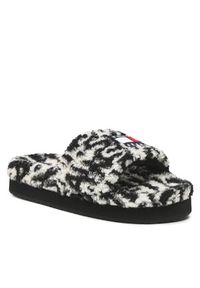 Kapcie Tommy Jeans - Slipper EN0EN02041 Black/White 0GJ. Kolor: wielokolorowy, czarny, biały. Materiał: materiał. Szerokość cholewki: normalna #1