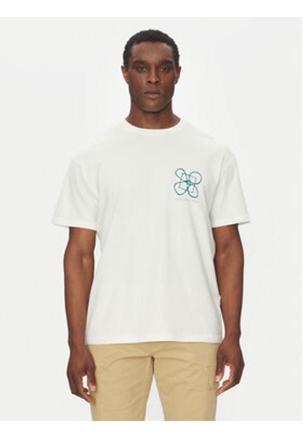 Quiksilver T-Shirt EQYZT08032 Écru Oversize. Materiał: bawełna