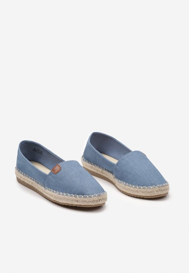 Renee - Niebieskie Płaskie Casualowe Espadryle w Stylu Boho Lephea. Okazja: na co dzień. Zapięcie: bez zapięcia. Kolor: niebieski. Materiał: len. Sezon: lato. Styl: casual, boho