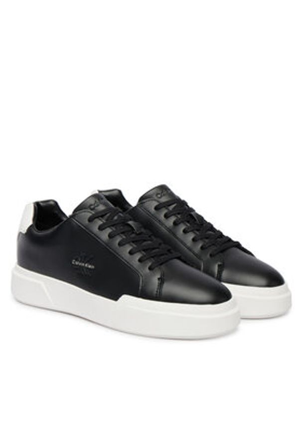 Calvin Klein Sneakersy Chunky Cupsole Laceup Lth YM0YM01344 Czarny. Kolor: czarny. Materiał: skóra
